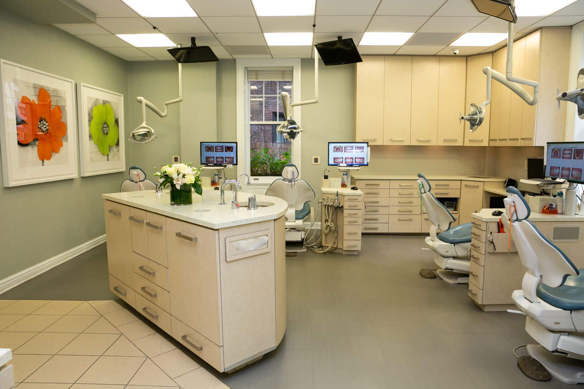 Bright, modern treatment bay inside a luxury orthodontics NYC office on Park Avenue